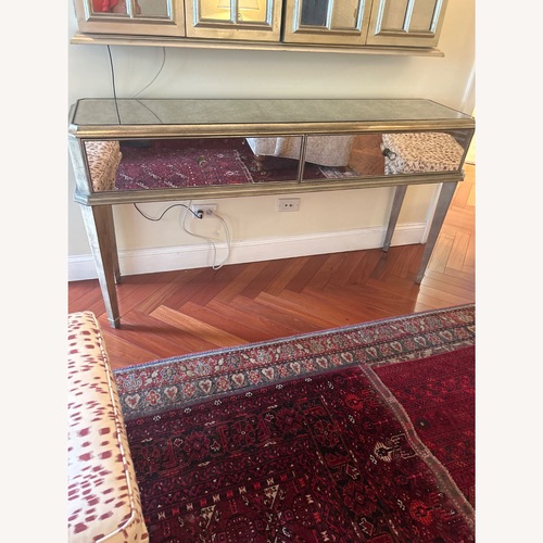 Used Ethan Allen Mirrored Vivica Sofa Table Console for sale on AptDeco