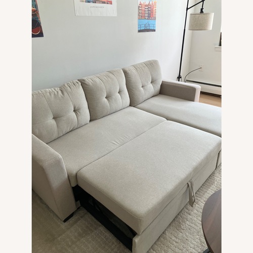 Used 3-Piece Pull-Out Sofa Bed With Reversible Storage Chaise for sale on AptDeco