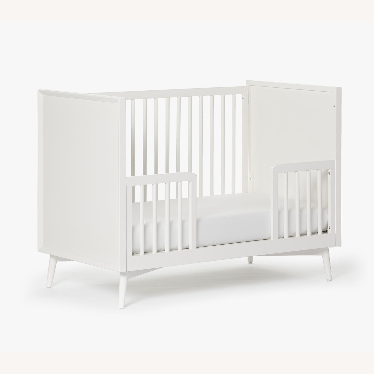 Pottery Barn Kids Mid-Century White Wood Crib - image-4