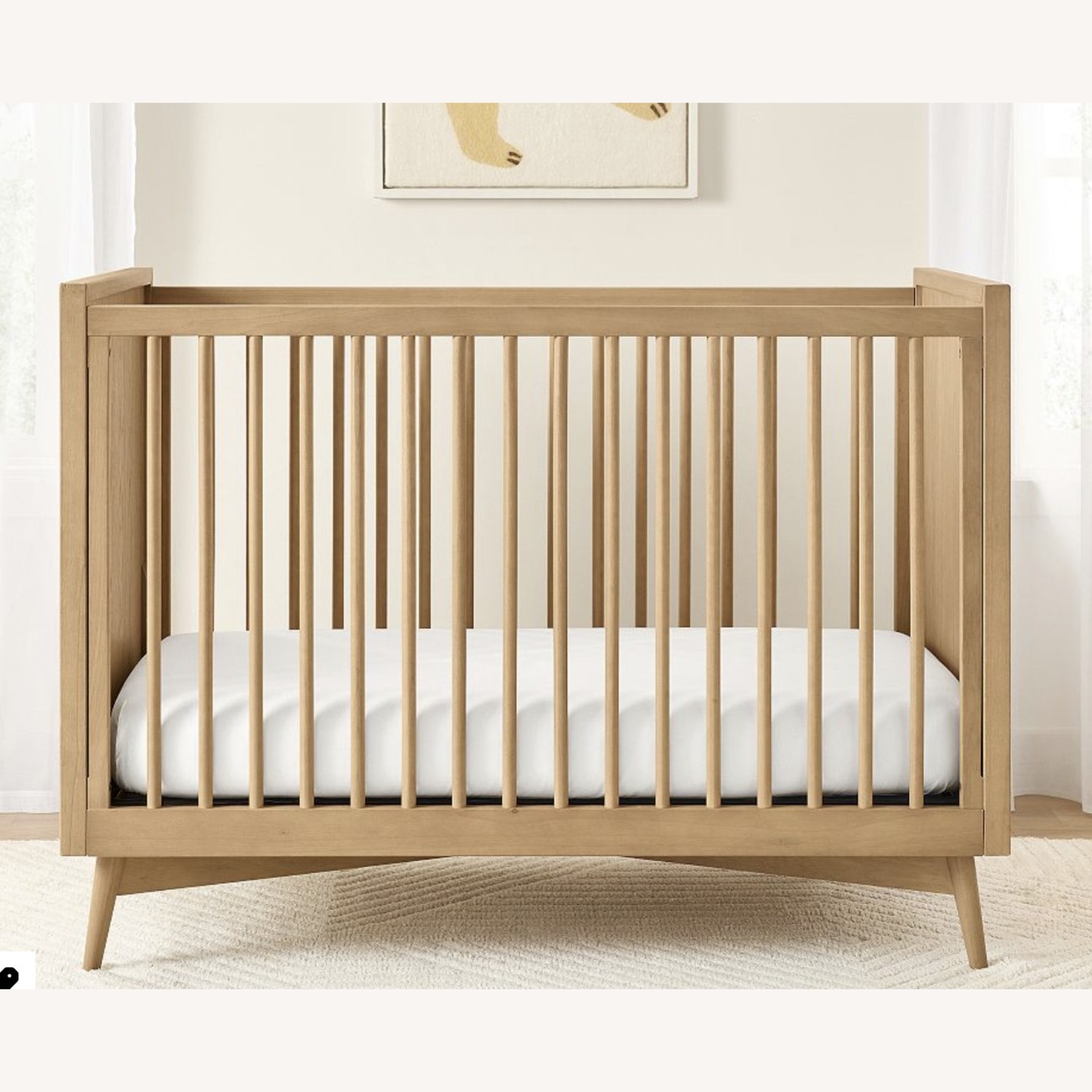 Pottery Barn Kids Mid-Century White Wood Crib - image-3