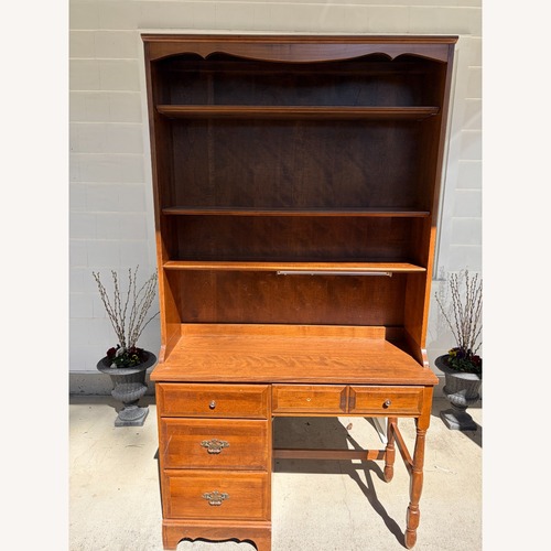 Used Ethan Allen Brown Wood Youth Desk with Shelves for sale on AptDeco