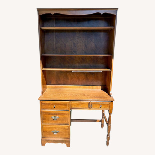 Used Ethan Allen Brown Wood Youth Desk with Shelves for sale on AptDeco