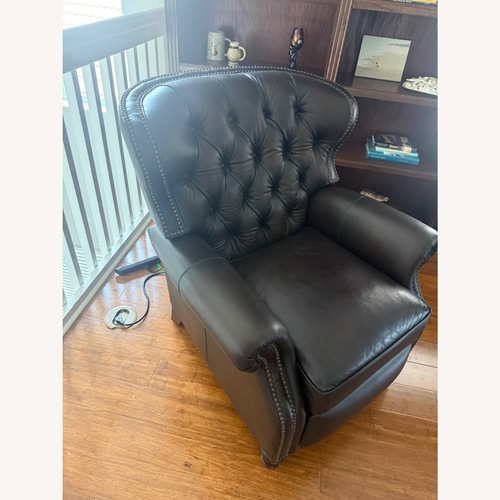 Used Dark Brown Leather Recliner for sale on AptDeco