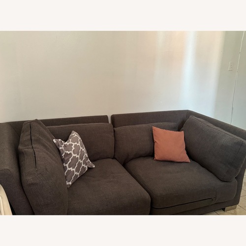 Used CB2 Gybson Earth Gray 2 Piece Loveseat for sale on AptDeco