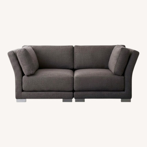 Used CB2 Gybson Earth Gray 2 Piece Loveseat for sale on AptDeco