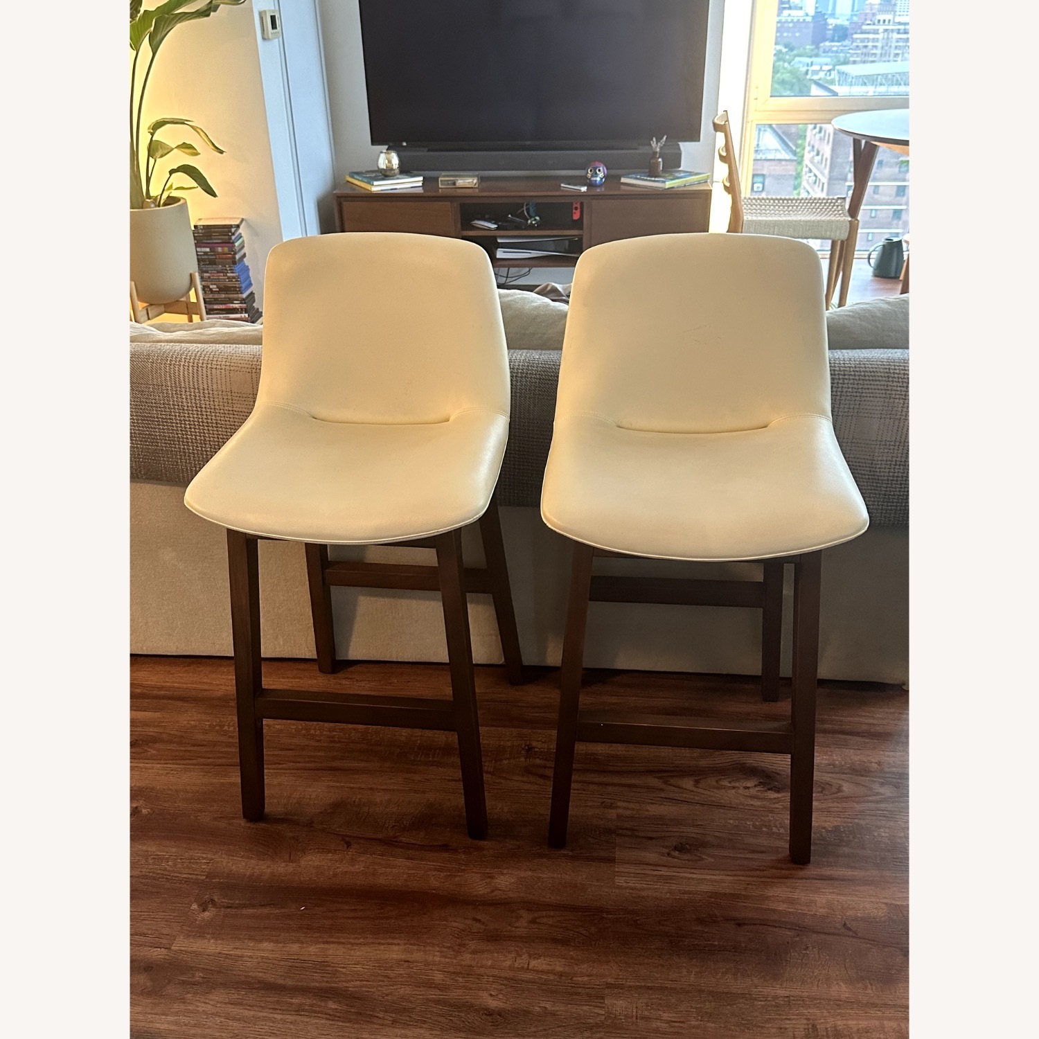 Rove Concepts Aubrey White Wood Stool - image-1
