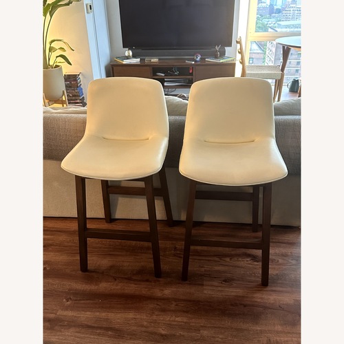 Used Rove Concepts Aubrey White Wood Stool for sale on AptDeco