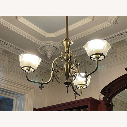 Used Antique Brass Chandelier for sale on AptDeco