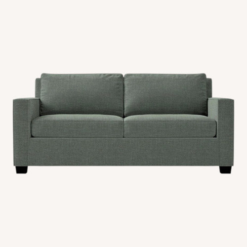 Used West Elm Henry Blue Velvet Henry 2 Seater Sofa for sale on AptDeco