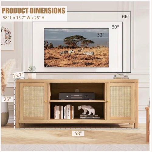 Used Jocoevol Rattan TV Stand for sale on AptDeco