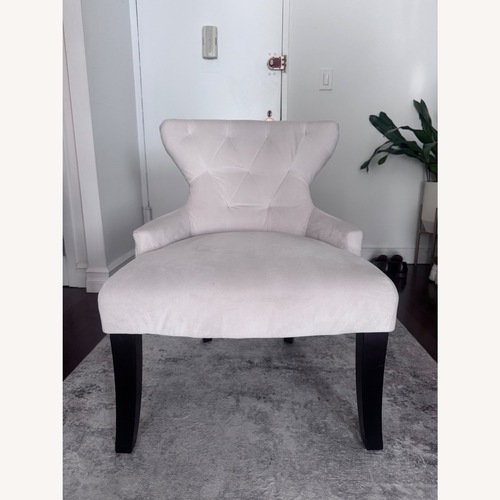 Used Natural Velvet Accent Chair for sale on AptDeco
