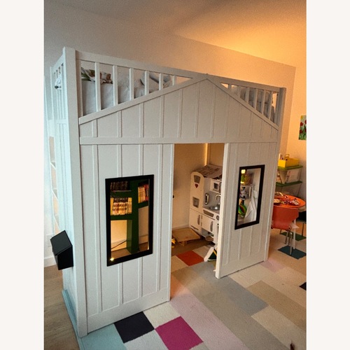 Used Pottery Barn Kids Penny Playhouse Loft Bed for sale on AptDeco
