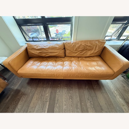 Used Sven 88" Tufted Leather Sofa - Charme Tan for sale on AptDeco