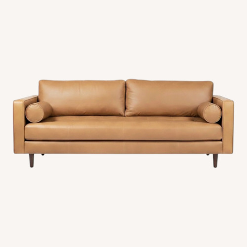Used Sven 88" Tufted Leather Sofa - Charme Tan for sale on AptDeco