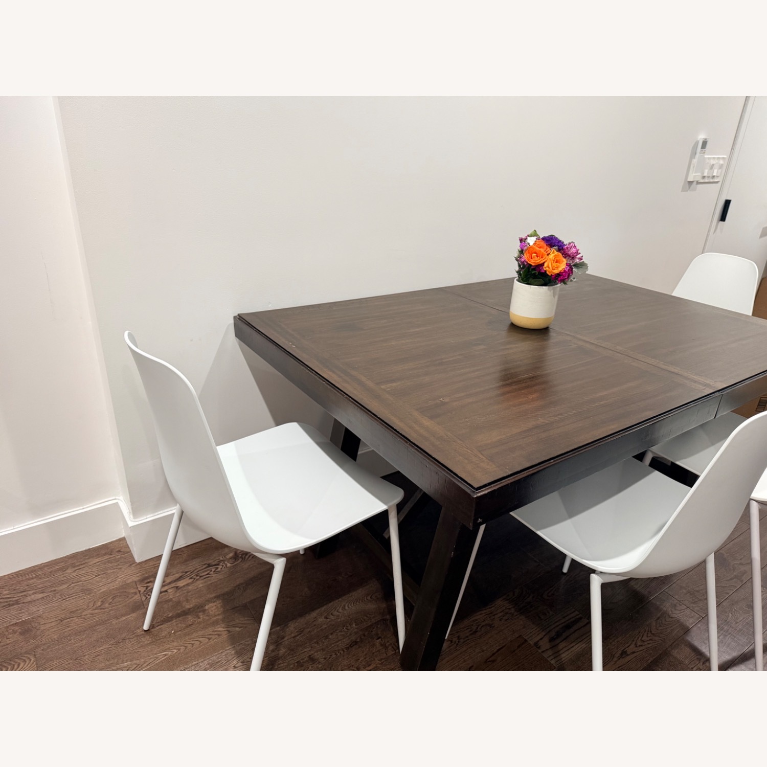 Raymour & Flanigan Dark Brown Wood Dining Table - image-9