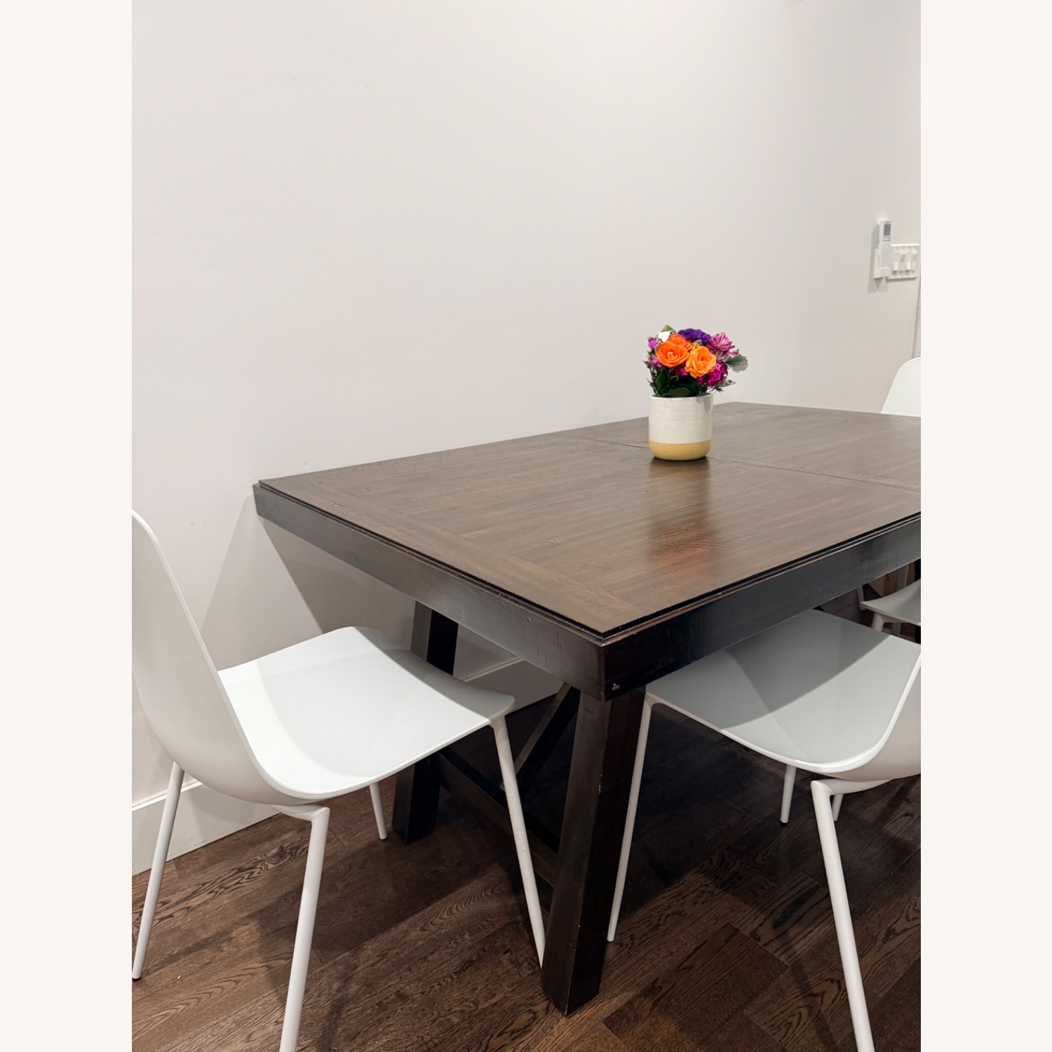 Raymour & Flanigan Dark Brown Wood Dining Table - image-7