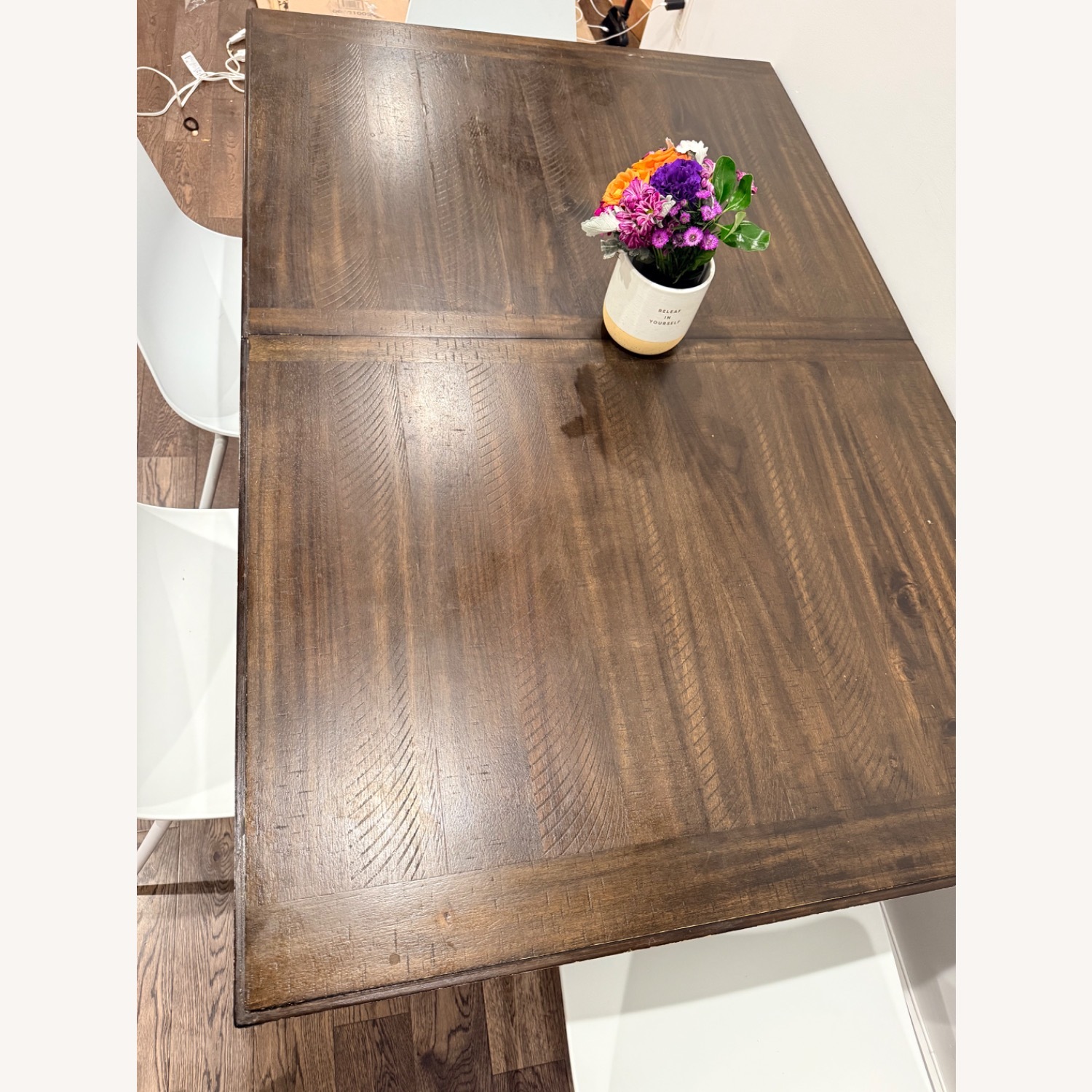 Raymour & Flanigan Dark Brown Wood Dining Table - image-2