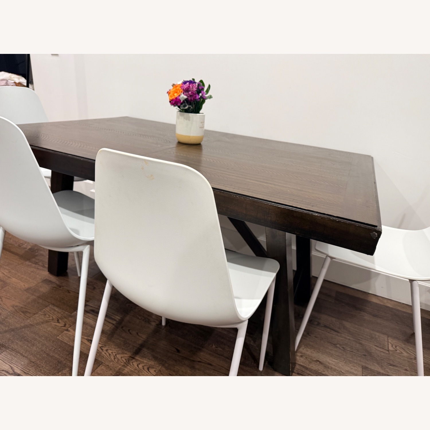 Raymour & Flanigan Dark Brown Wood Dining Table - image-5