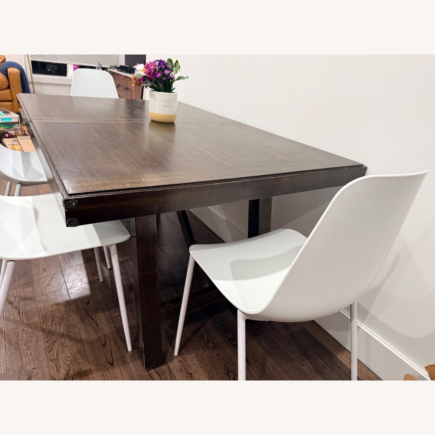 Raymour & Flanigan Dark Brown Wood Dining Table - image-8