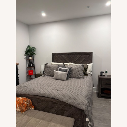 Used Bob's Discount Furniture Calvin Dark Gray Queen Bed for sale on AptDeco