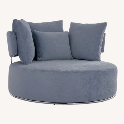 Used Lazzoni Eva Blue Fabric Loveseat for sale on AptDeco
