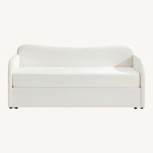Used Orrin Boucle Curved Daybed with Hydraulic Storage for sale on AptDeco