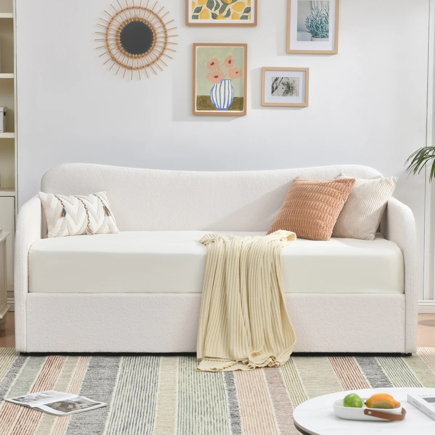 Orrin Boucle Curved Daybed with Hydraulic Storage - image-5