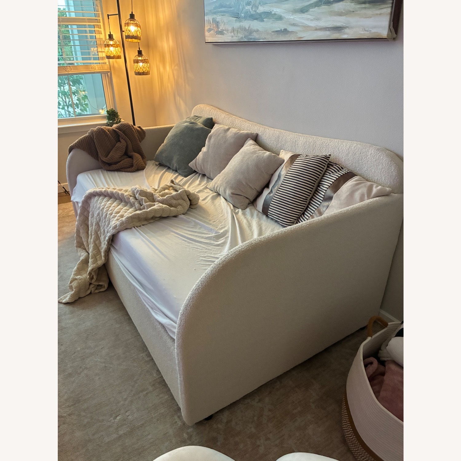Orrin Boucle Curved Daybed with Hydraulic Storage - image-2
