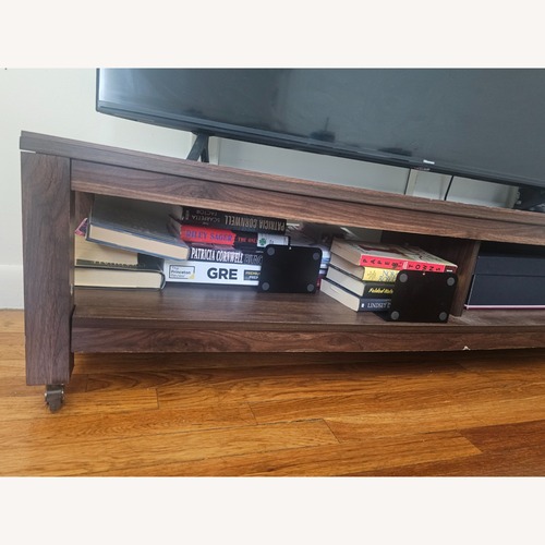 Used Espresso Wooden Media Console With Storage for sale on AptDeco