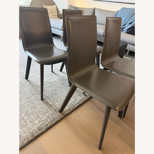 Used Room & Board Dark Hirsch Leather Dining Chairs for sale on AptDeco