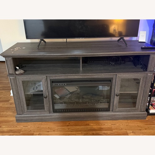Used Console Table With Electric Fireplace for sale on AptDeco