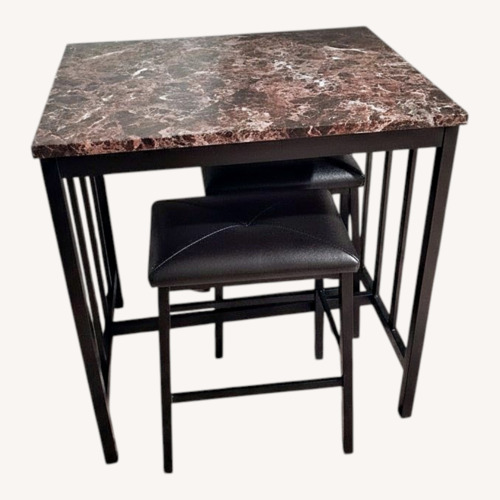 Used Dark Brown Marble Dining Set for sale on AptDeco