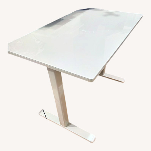 Used White Glass Top Standing Desk for sale on AptDeco