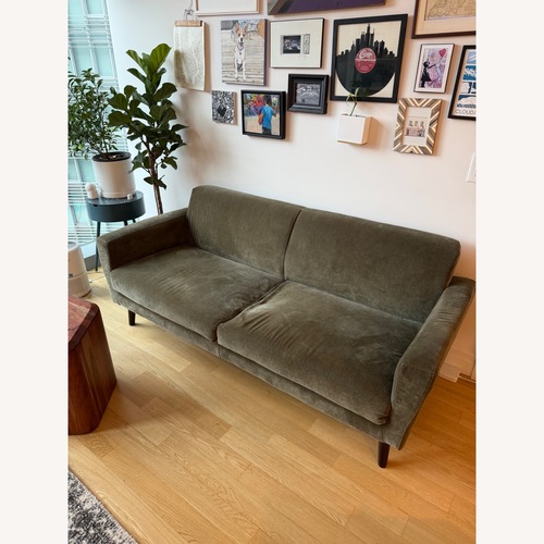 Used West Elm Oliver 2-Seater Sofa - Dark Olive for sale on AptDeco