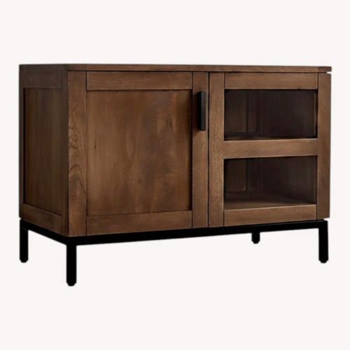Used Crate & Barrel Wyatt Dark Brown Wood Media Storage for sale on AptDeco