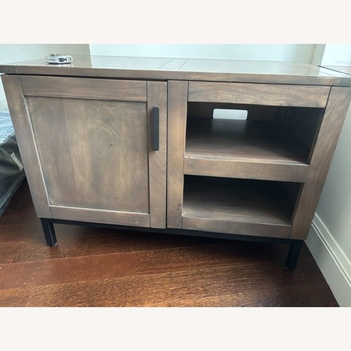 Used Crate & Barrel Wyatt Dark Brown Wood Media Storage for sale on AptDeco