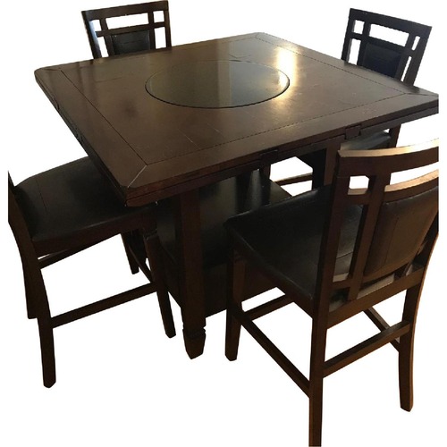 Used Raymour & Flanigan Northfield Dining Table W Lazy Susan for sale on AptDeco