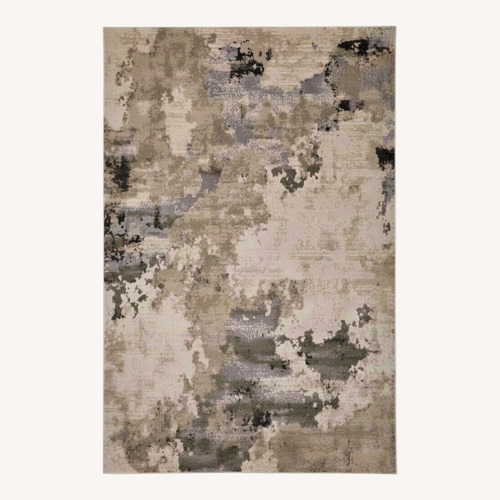 Used Belen Alexander Contemporary Silver/Gray Abstract Watercolor Rug for sale on AptDeco
