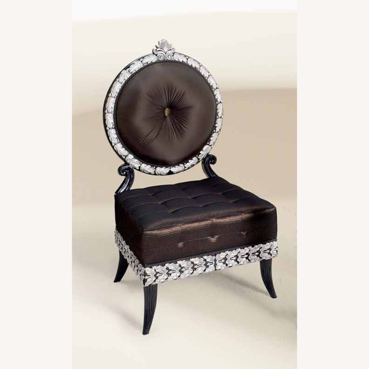 Black Wood Accent Chair - image-3