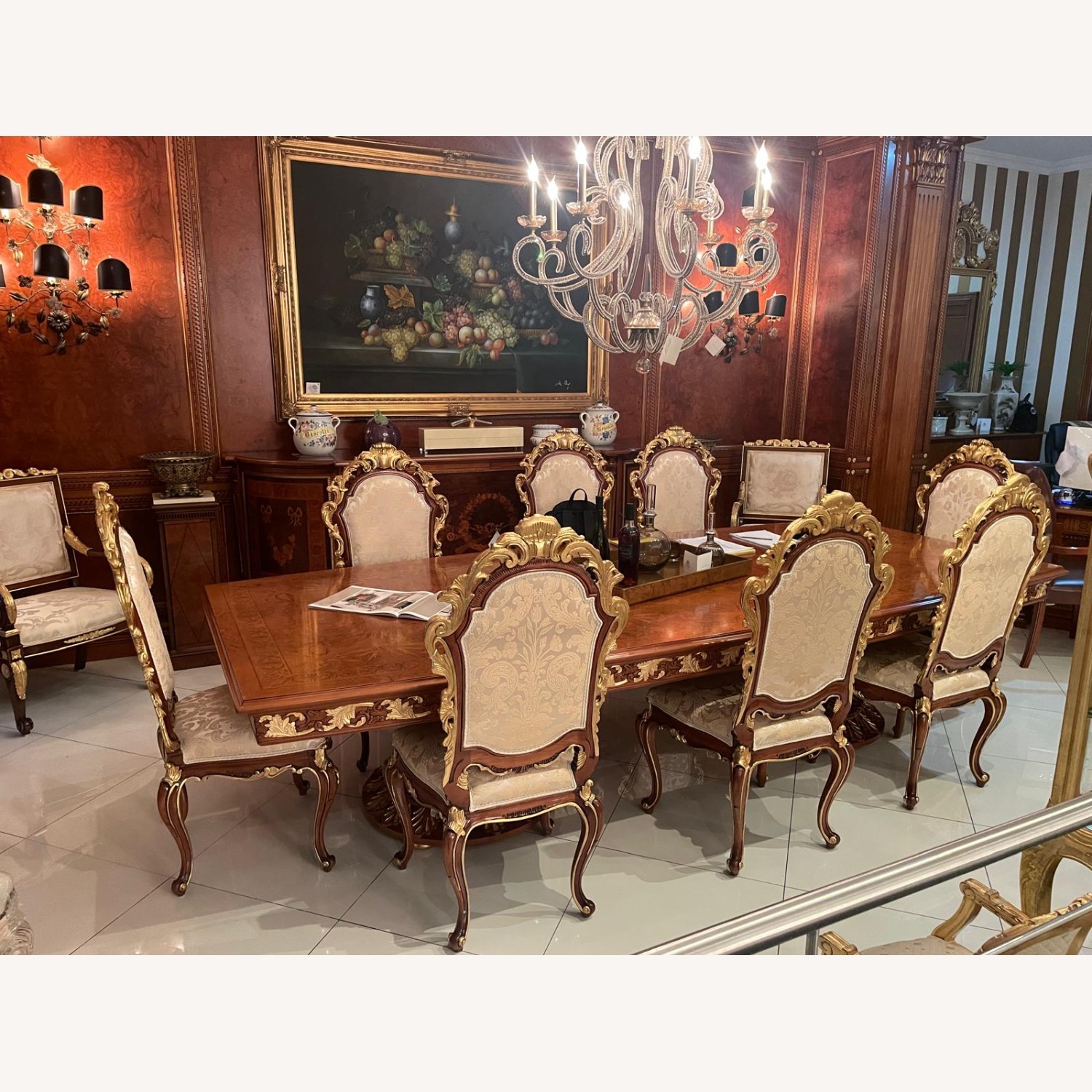 Francesco Molon Dark Brown Wood Dining Table - image-1