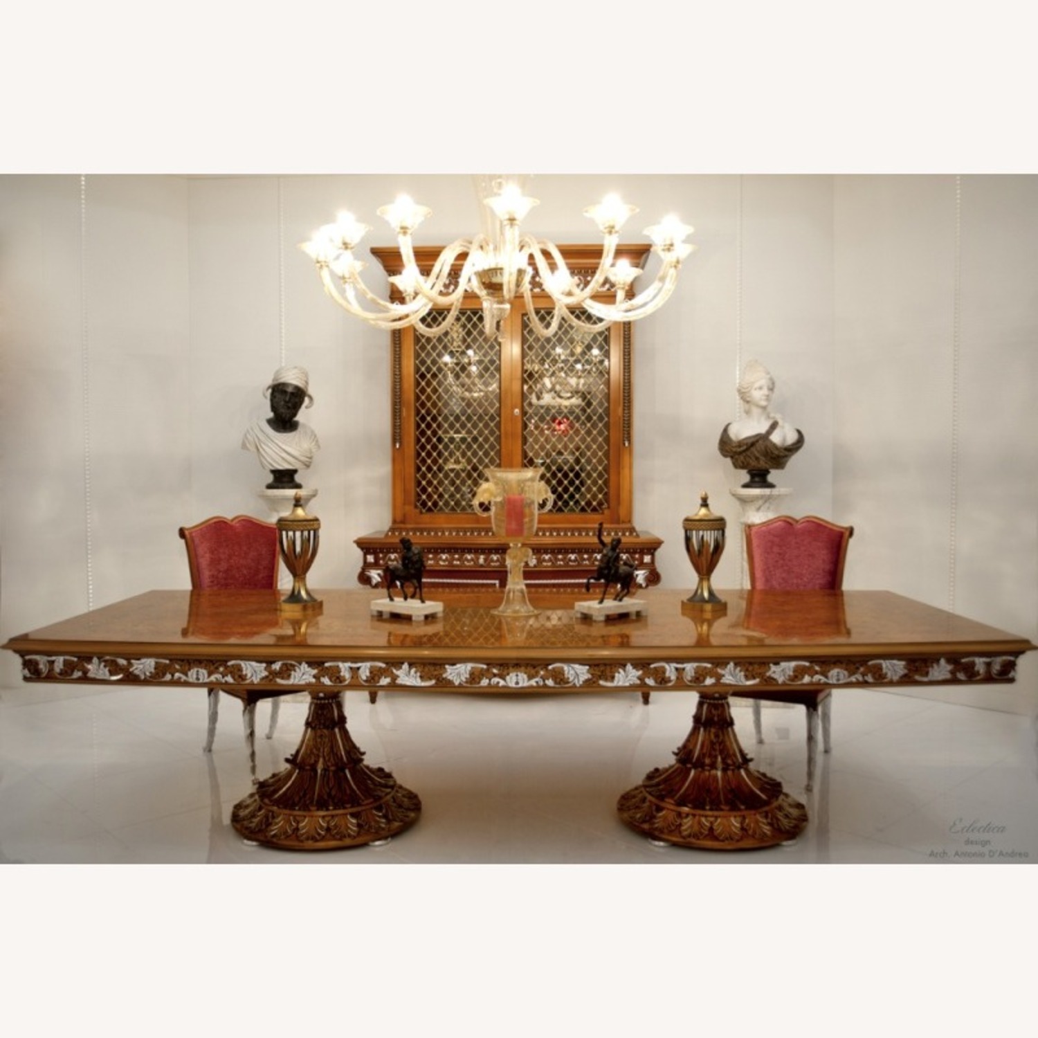 Francesco Molon Dark Brown Wood Dining Table - image-2