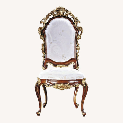 Used Francesco Molon Gold Wood Dining Chairs for sale on AptDeco
