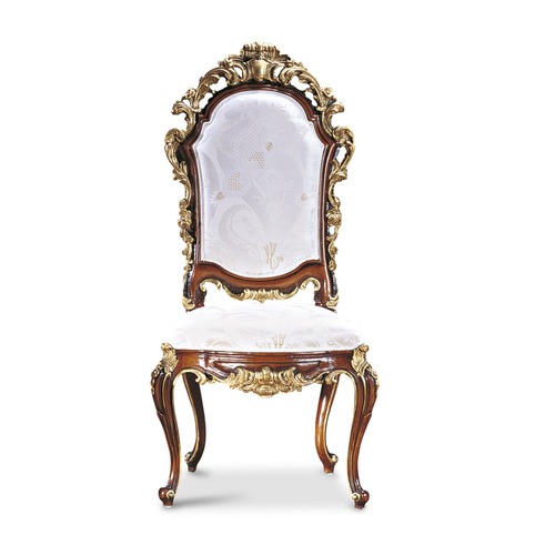 Used Francesco Molon Gold Wood Dining Chairs for sale on AptDeco