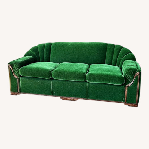 Used Vintage/Antique Finds Green Velvet 3+ Seater Sofa for sale on AptDeco