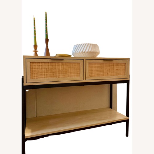 Used Nathan James Rattan & Metal Console Sofa Tables for sale on AptDeco