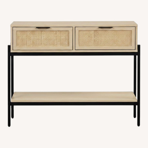 Used Nathan James Rattan & Metal Console Sofa Tables for sale on AptDeco