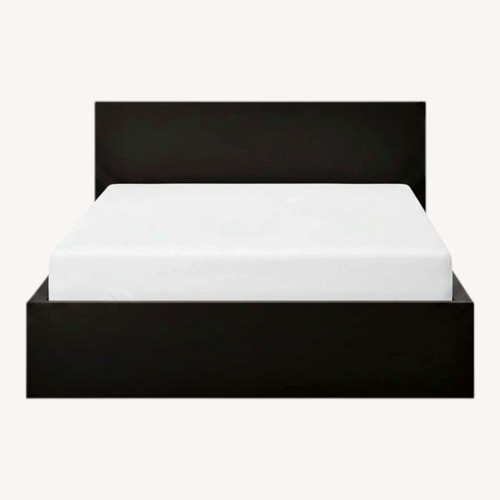 Used IKEA MALM Dark Brown Wood Queen Bed for sale on AptDeco