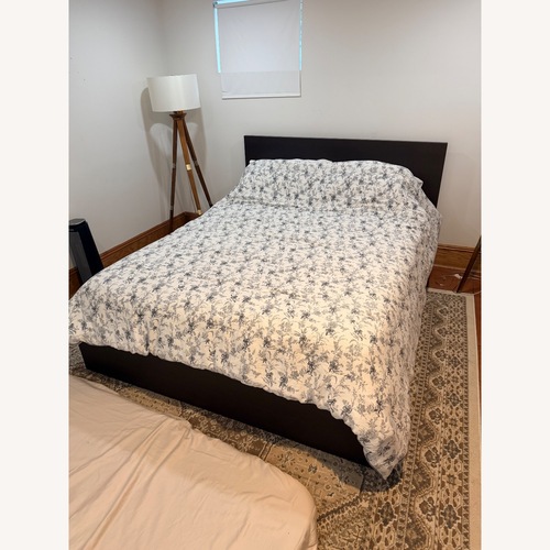 Used IKEA MALM Dark Brown Wood Queen Bed for sale on AptDeco