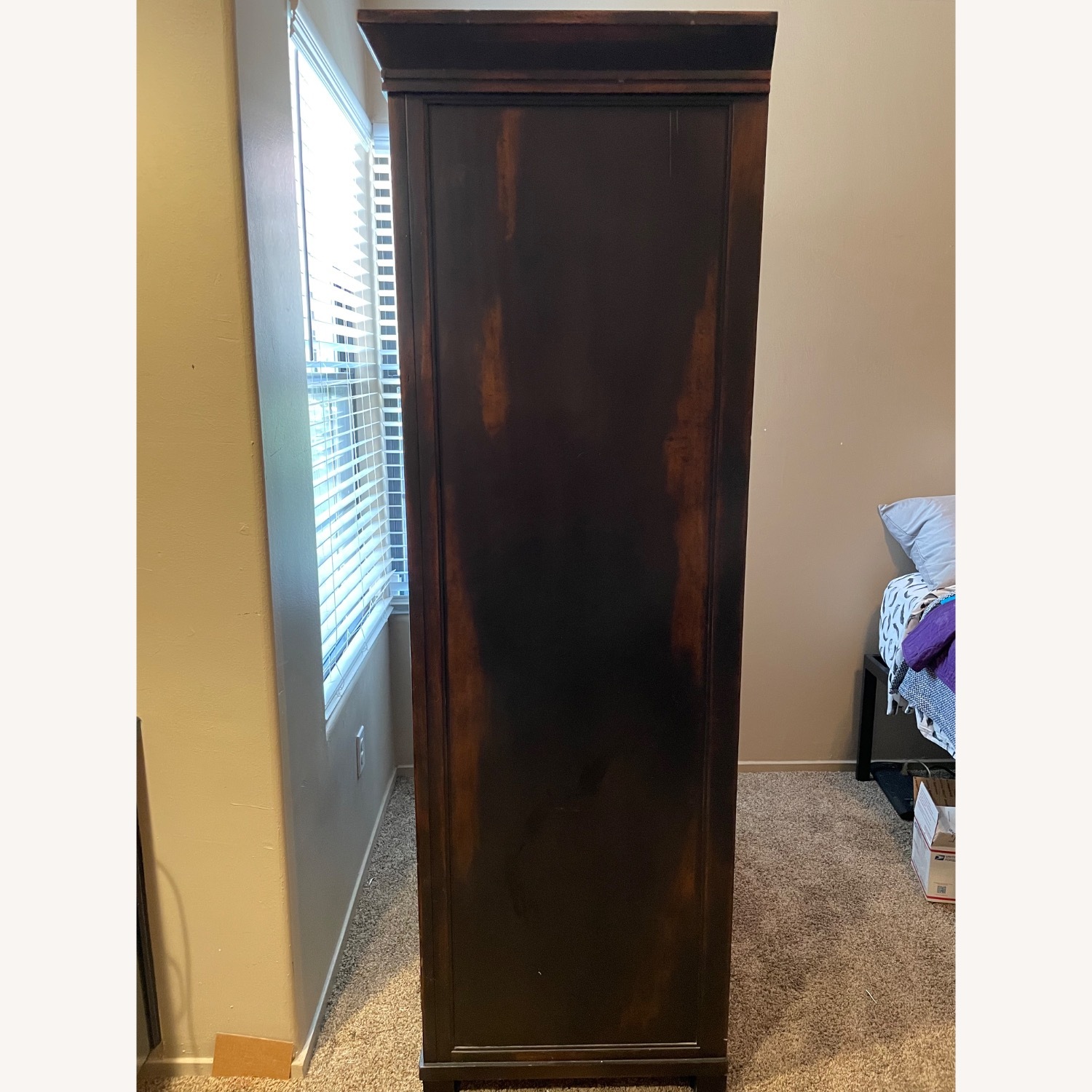 Pottery Barn Seymour Dark Brown Wood Home Office Armoire - image-4