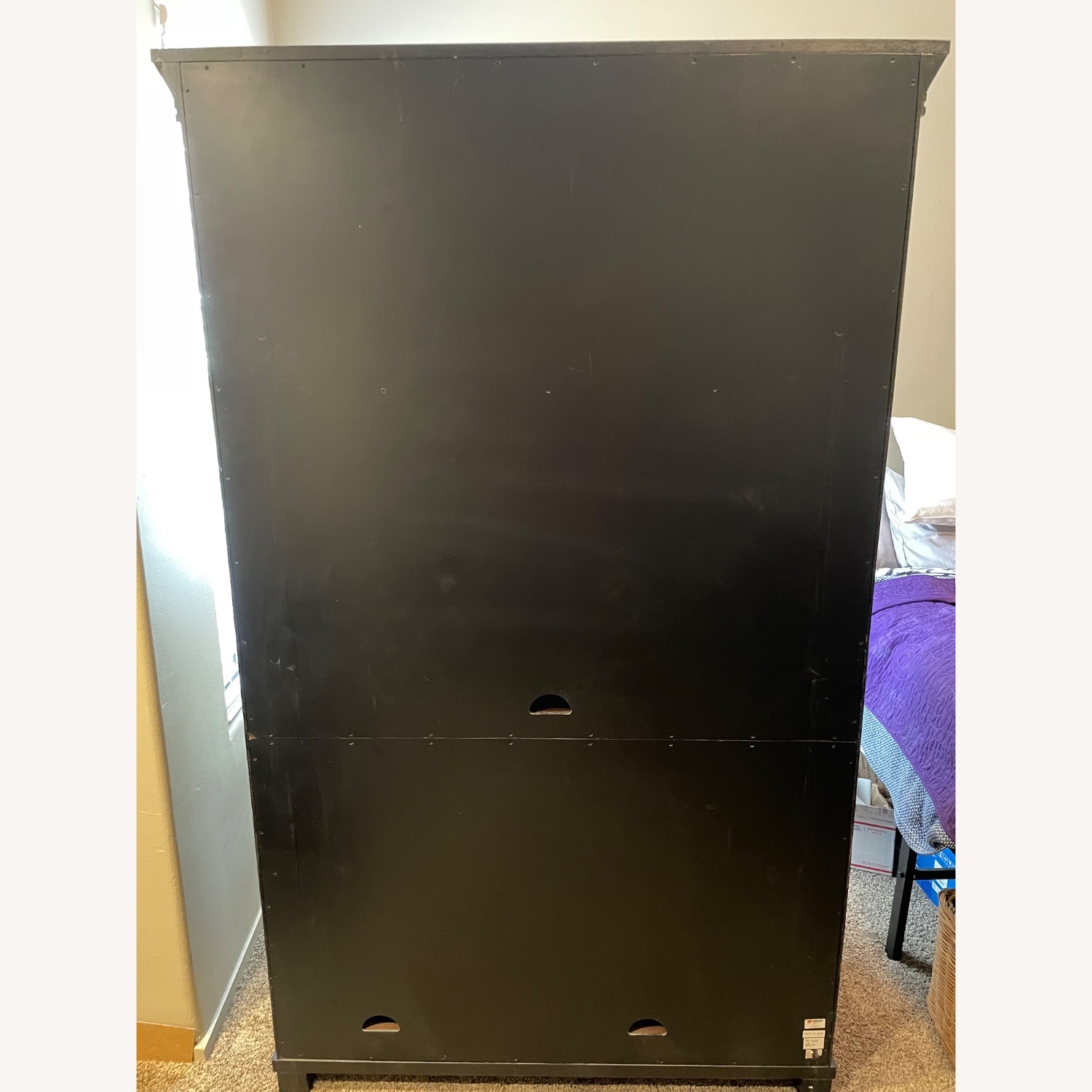 Pottery Barn Seymour Dark Brown Wood Home Office Armoire - image-5